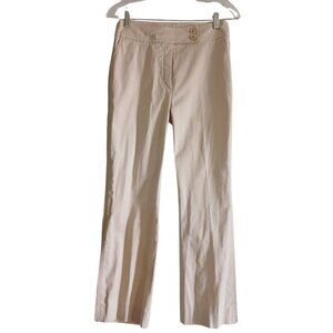 AKRIS Punto Khaki Beige Stretch Cotton Wide Leg Trouser Pants 6